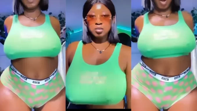 Lady fl@unts Her kpekus for her followers While Doing A D@nce Challenge (video)
